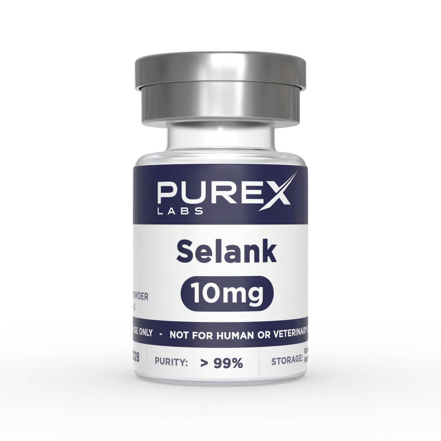 Selank 10mg research peptide vial - PureX Labs
